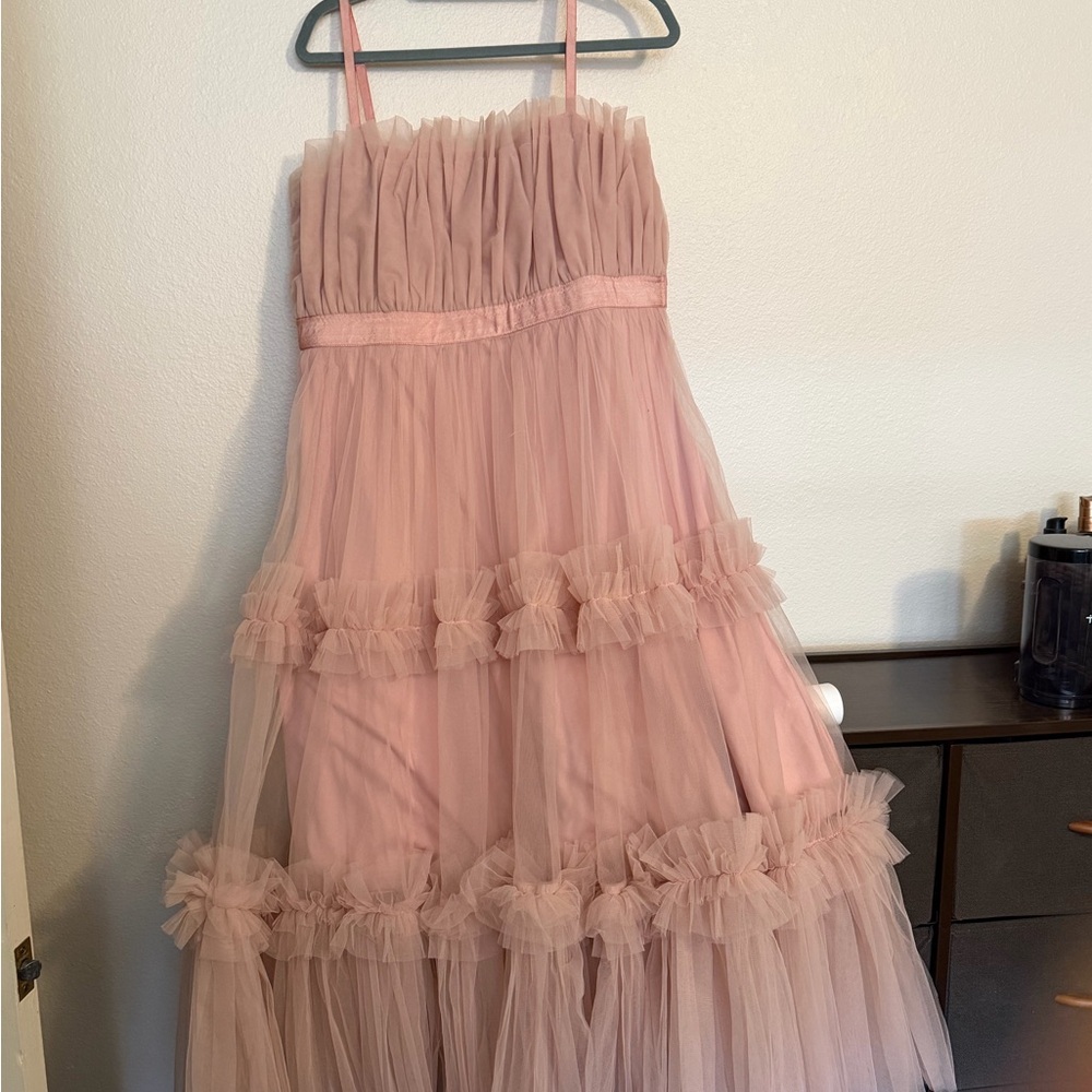 Karen Millen Blush Tulle Midi Gown NWT size 12 !